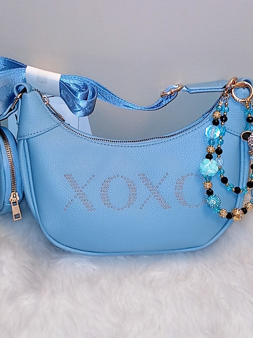 Blue XOXO Studded Hobo Bag - Women